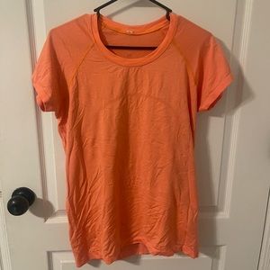 Neon orange lululemon tee